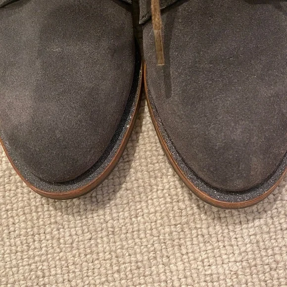 Brunello Cucinelli Dark Gray Suede Oxfords, sz 5.5 - Picture 3 of 11